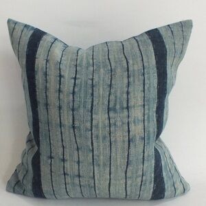 HANDMADE Vintage BlueHmong Hemp-textile batik pillow case